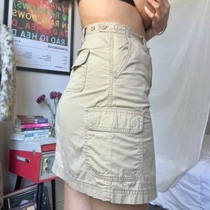 Y2K tan cargo skirt
